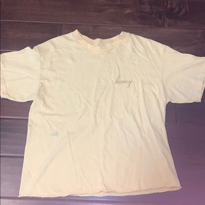 Brandy Melville Honey Yellow Cropped Short Sleeve